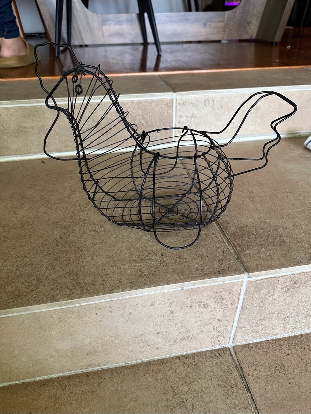 Black Wire Chicken Sculpture - Home Art Décor or store eggs